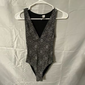 Black Glittery Bodysuit